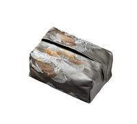 Caja de pañuelos Caja de pañuelos tela, soporte estilo chino, bolsa organizadora decorativa papel Facial con estampado Floral Retro Soporte para decoración de habitaciones(Silver)