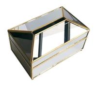 Caja de Pañuelos Caja de pañuelos vidrio creativo europeo, bandeja ligera nórdica Simple for servilletas, escritorio Fundas para Porta Pañuelos(L)