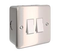 Caja de pared de metal con doble interruptor para Creative-Tube
