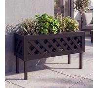 Caja de plantación HWC-P86, maceta para flores/plantas, apta para interior y exterior, madera de acacia con certificación , 35x64x24 cm, color