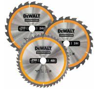 DeWALT – Juego de 3 piezas de hojas de sierra para madera DT1963 250x30 mm