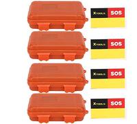 Caja de plástico impermeable a prueba de golpes para exteriores de 4 piezas, caja de almacenamiento hermética de plástico impermeable para exteriores pequeña, caja de transporte para contenedores