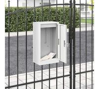 Caja de recogida de residuos, estructura de acero, sistema de cierre seguro con pestillos, color blanco