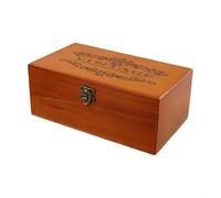 Caja de recuerdos clásica de madera con cerradura para organizar cartas, joyas, objetos de valor y recuerdos con acabado de madera retro y cierre seguro (M)