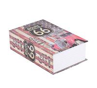 Caja de seguridad de libro de diccionario, caja de seguridad oculta para libros, caja de almacenamiento de colección de joyas con caja de acero inoxidable en el interior y cerradura de llave (ruta 66)