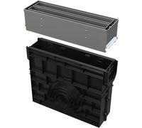 Caja de servicio Alcadrain AVZ101R-R323R para canalón de desagüe, simétrica, de 100 mm, acero inoxidable