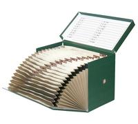 Caja de transferencias elba geltex fº con fuelle 21 cm verde 16 dptos