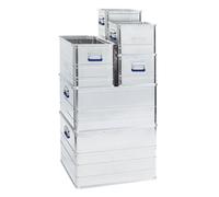 Caja de transporte Alutec LOGIC 69 15069, fabricada en aluminio. Dimensiones (largo x ancho x alto): 578 x 375 x 370 mm