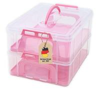 Caja de transporte de 2 niveles - Caja para pasteles - Contenedor para cupcakes - Transporte para pasteles - Versátil y adaptable - 36,1 x 26,1 x 21,2 cm