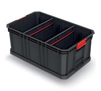 Kistenberg Caja de transporte para herramientas modular, plástico – hasta 50 kg, apilable, negra