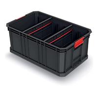 Kistenberg Caja de transporte para herramientas modular, plástico – hasta 50 kg, apilable, negra