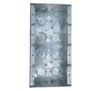 Caja Eléctrica Empotrable de Hierro Galvanizado US Estándar 4 Gang | Cableado Oculto, Diseño Discreto y Soporte para Conductos, Plata, Obra Nueva y Reformas