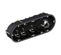 caja empotrable de placa de yeso para 3 elementos, ideal para instalaciones eléctricas y de iluminación en paredes interiores.