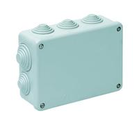 Caja estanca de tornillo 153x110 mm con solera, ideal para proteger dispositivos eléctricos y conexiones en exteriores.