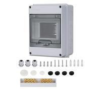 Caja Estanca Exterior Electrica 5 Módulos, IP65 a Prueba de Agua Caja de Distribución de Superficie con Bloque de Terminales Carril DIN y Accesorios, Caja Conexiones Electricas para Jardín o Exteriore