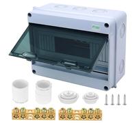Caja Estanca Exterior Electrica IP65, Caja de Fusibles de Superficie 1 Fila 12 módulosCaja de Distribución Eléctrica, Cuadro Electrico de Superficie para Empotrar Exterior Interior Jardín