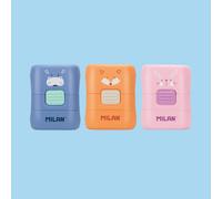 Caja expositora 16 gomas con cepillo COMPACT, serie especial Funny Animals MILAN®