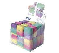 MILAN Caja expositora 24 sacapuntas Compact Sunset transparente para niños