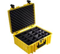 Caja exterior B&W, modelo 6000, color amarillo, con compartimentos internos