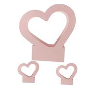 Caja Floral de Mano en Forma de Corazón, 3 Piezas Rosa Papel
