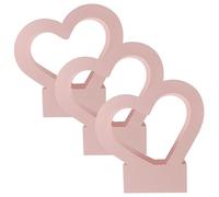 Caja Floral en Forma de Corazón 3 Piezas de Papel Rosa
