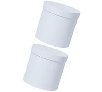 Caja Floral Redonda de Cartón Color Marfil, 2 Piezas para Ramos