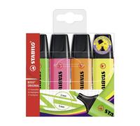 CAJA FLUORESCENTES STABILO 4 COLORES BOSS ORIGINAL - PUNTA DE 2 A 5 MM