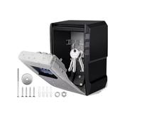 caja fuerte, Caja de seguridad for llaves con contraseña metal, caja almacenamiento cerradura 4 dígitos, resistente al agua, antirrobo, gran capacidad