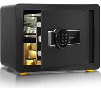 Caja fuerte COSTWAY con teclado digital, incluye 2 llaves de emergencia, con estante extraíble y sistema de alarma sensible, para proteger dinero, joyas, armas y documentos