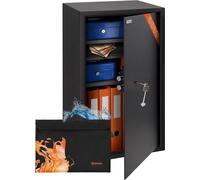 Caja fuerte de gran tamaño con cerradura, 73x40x36 cm, y estuche ignífugo para documentos A4, 102 litros. Caja fuerte de acero grande para el hogar u oficina, con 3 estantes ajustables en altura, idea