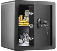 Caja fuerte doméstica segura, de 1.8 pies cúbicos, fabricada en acero, con teclado digital y 2 llaves. Caja fuerte tipo armario con bolsa ignífuga, para proteger efectivo, oro, joyas y documentos en e