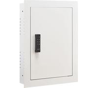 Caja fuerte empotrada de 0,83 pies cuadrados, con 3 niveles, diseño oculto, con combinación numérica, llave y perilla giratoria. Fabricada en acero laminado en frío Q235, con estantes ajustables y ori
