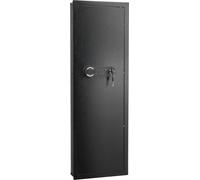 Caja fuerte empotrada en la pared, con 4 compartimentos, para guardar armas, con cerradura de contraseña y llave. Fabricada en acero laminado en frío Q235, con iluminación LED, 3 estantes ajustables y