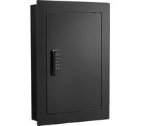 Caja fuerte empotrada en la pared, de 3 niveles, con sistema de apertura por huella dactilar, contraseña, llave y perilla giratoria. Fabricada en acero laminado en frío Q235, con estantes ajustables y