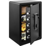 Caja fuerte ignífuga y resistente al agua, con cerradura numérica, llave y teclado digital. Caja fuerte, armario, caja fuerte ignífuga, protección antirrobo, sistema de alarma, caja fuerte de pared pa