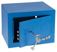 Caja fuerte pequeña con llave, caja fuerte para muebles, caja fuerte, modelo HMF 49216, 23x17x17 cm, color azul