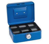 Caja fuerte Sax con cerradura de combinación, cerradura extra fuerte, 20 x 16 x 9cm, Mediana, Azul (0-822-14)