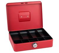 Caja fuerte Sax con cerradura de combinación, cerradura extra fuerte, 30 x 24 x 9cm, X-Grande, Rojo, 0-824-13