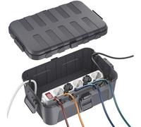 Caja impermeable para cables para exteriores Unyqoos®, caja de conexión eléctrica resistente a la intemperie de 32x22x13 cm, IP54, con 6 orificios para cables, fabricada en PP reforzado, para montaje 