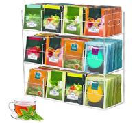 Caja Infusiones, Organizador de Té Organizador Vertical para Bolsas de Té Sostiene 216 Bolsas de Té Organizador de Almacenamiento de 3 Niveles para Té, Café, Especias, Encimeras de Cocina, Armarios