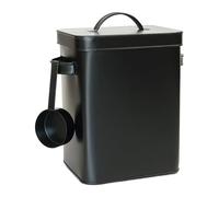 Caja metálica Relaxdays, 6,5 l con dosificador, hermética, para Alimentos y café, Negra