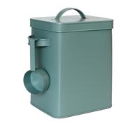 Caja metálica Relaxdays, contenedor de 6,5 l con dosificador, hermético, Caja para Alimentos y detergente, Verde