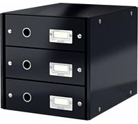 Caja organizadora con cajones Leitz Click & Store, 3 cajones, color negro