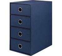 Caja organizadora con cuatro cajones, color azul marino / 175 x 250 x 320 mm. Ideal para organizar objetos de 20 cm a 50 cm