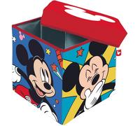 Caja Organizadora con Tapa, Cubo de Tela Guardatodo para Ropa, Libros, Juguetes, Pelotas, y Asiento Infantil para Sentarse 30 x 30 x 30 cm