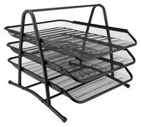 Caja organizadora de escritorio metálica D.RECT, con compartimentos, cajones y archivador para documentos A4, color . Diseño eficiente