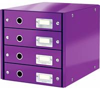 Caja organizadora Leitz Click & Store con 4 cajones, color púrpura