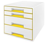 Caja organizadora Leitz WOW con 4 cajones, color amarillo