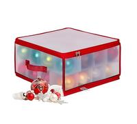 Relaxdays Caja para guardar bolas navideñas rojo,transparente