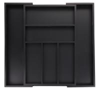 Caja organizadora para cubiertos, extensible, de bambú, con 5-7 compartimentos, color , dimensiones 5x30,5-49x46 cm